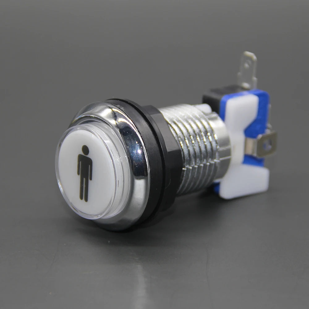 1PCS CHROME Plated illuminated arcade push button 5V 12v LED Arcade Start Push Button with microswitch for Arcade game DIY