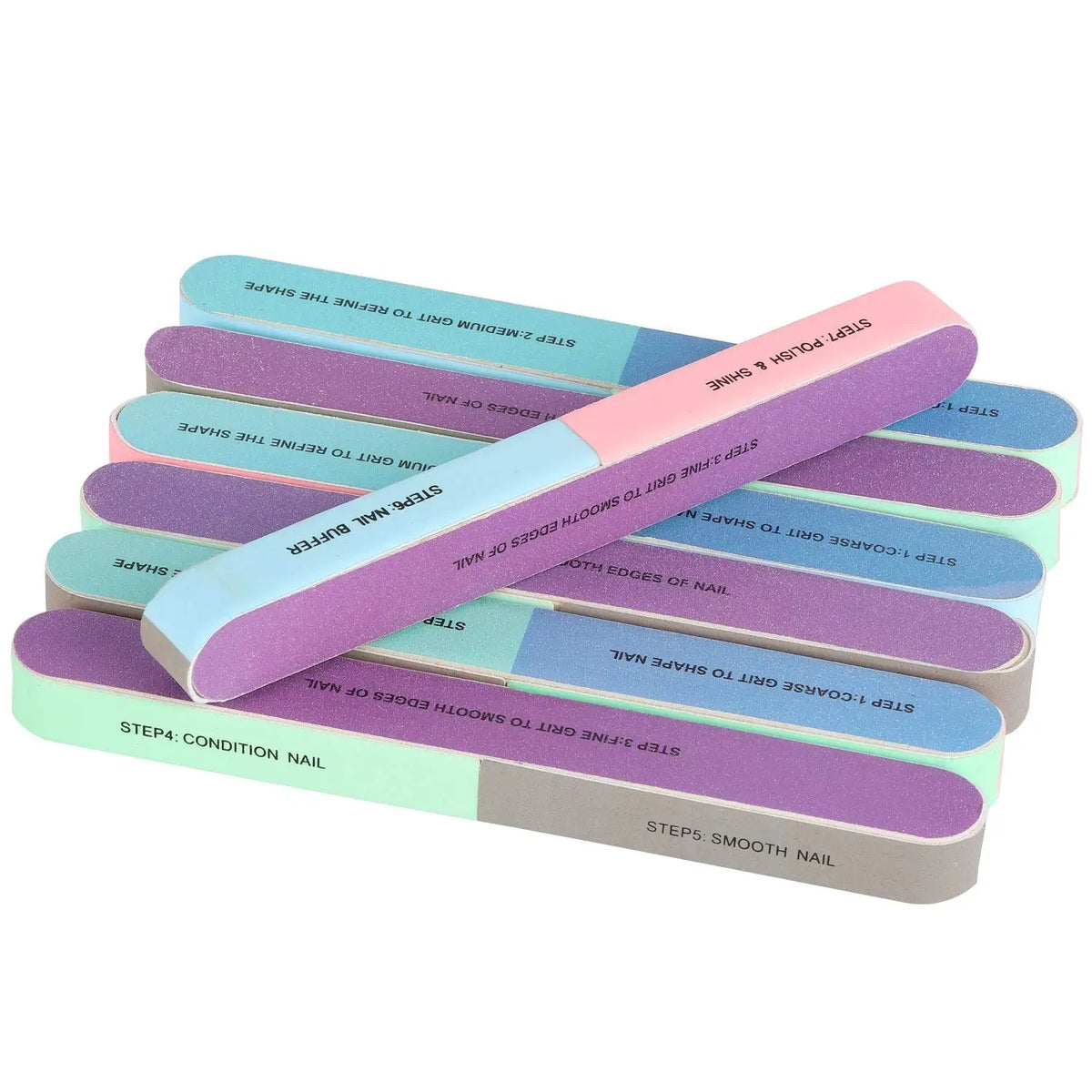 1/5Pcs Nail File Seven Sided Polishing Tools Manicure Pedicure Professional Files Nail Art Sanding Buffer Block Nail Tools