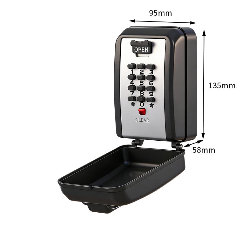 Key Lock Box Customizable 12-Digit Combination LockBox for Keys with Resttable Code Large Capacity Weatherproof Outside Spare Ke