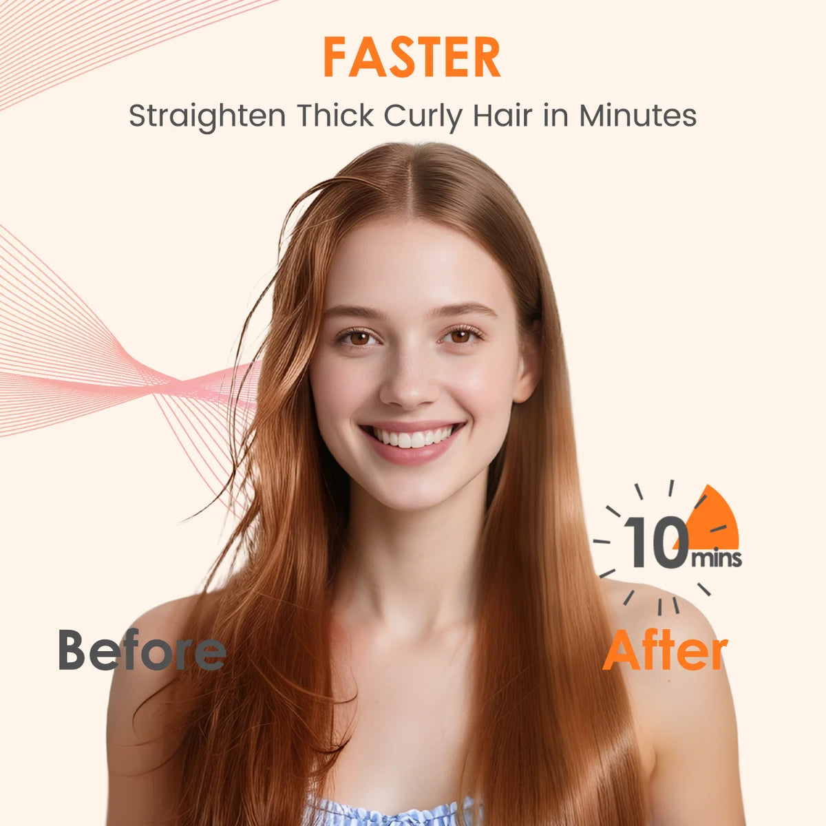 Hatteker Multi-Setting Hair Styling Comb Adjustable Temperature Volumizing Straightening/Curling Brush Hair Straightener Comb