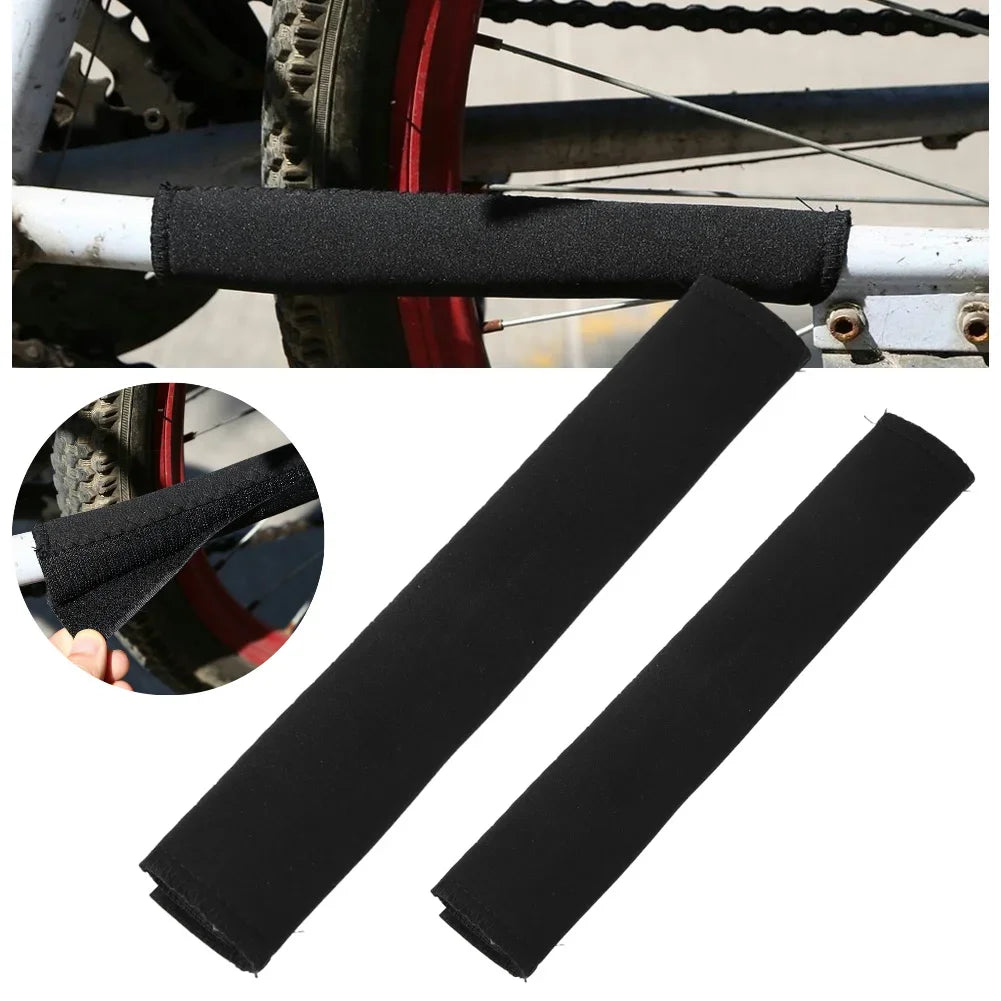 1/2PCS Bike Frame Chain Protector Neoprene Polyester Guard Black Cycling Chain Protection Accessory