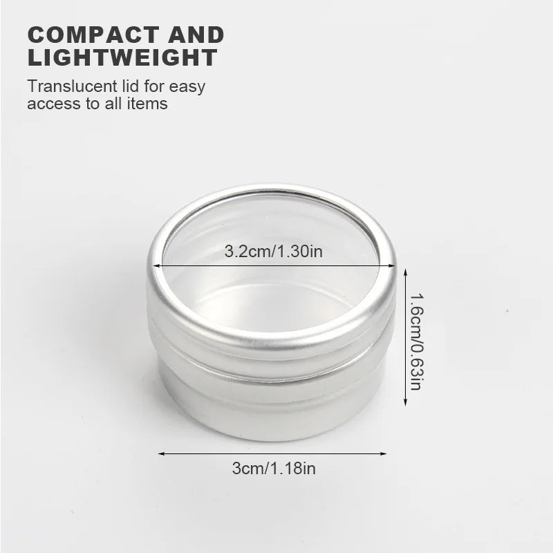 Multifunctional Silver Aluminum Empty Cans Cosmetic Container Lip Balm Nail Art Makeup Cream Jar Storage Box Nail Supplies