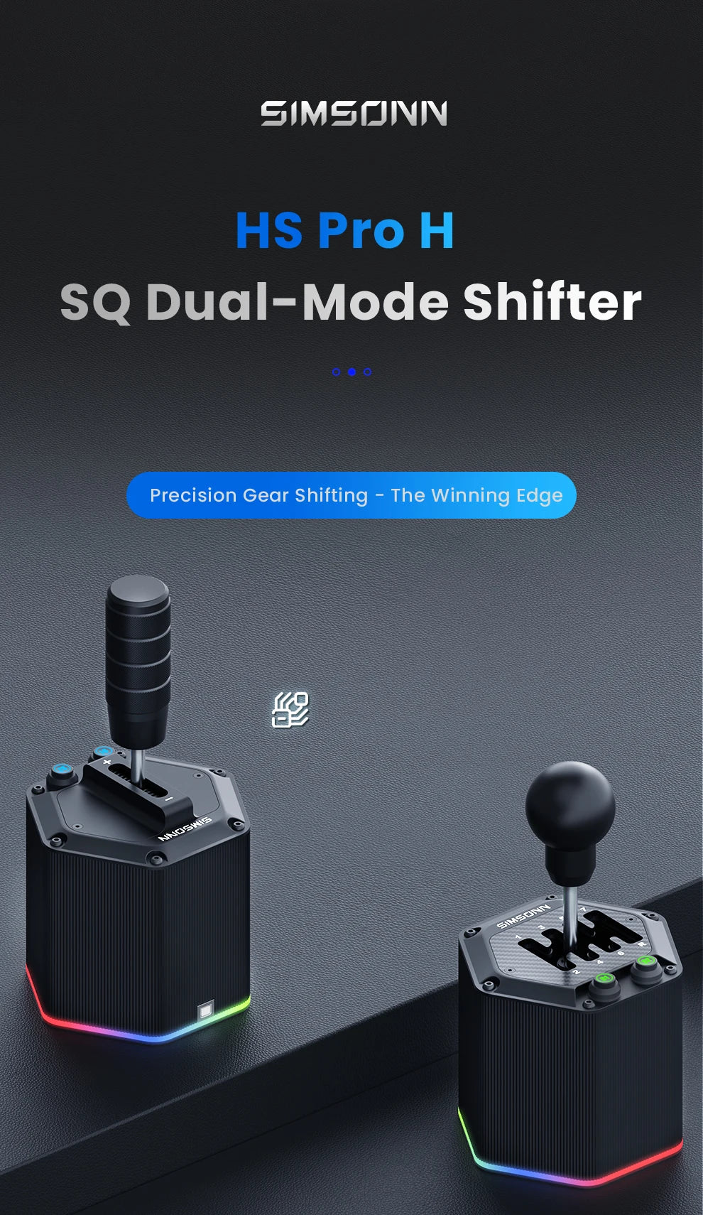 SIMSONN HS Pro Shifter Dual-Mode H-Type or Sequential Shifting with 6+R and 7+R Gears Racing Simulation Games Equipment