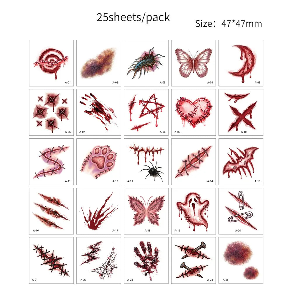 25pcs Cartoon Tattoo Stickers for Hand Face Makeup Unicorn Temporary Tattoo Stickers Cute Hand Tattoo Decoration