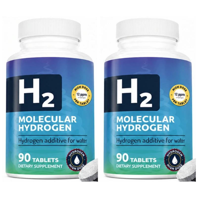 Molecular Hydrogen Tablets with Magnesium, 12 Ppm H2, 90 Servings, Non-GMO, Dextrose, Malic Acid, Tartaric, Unflavored