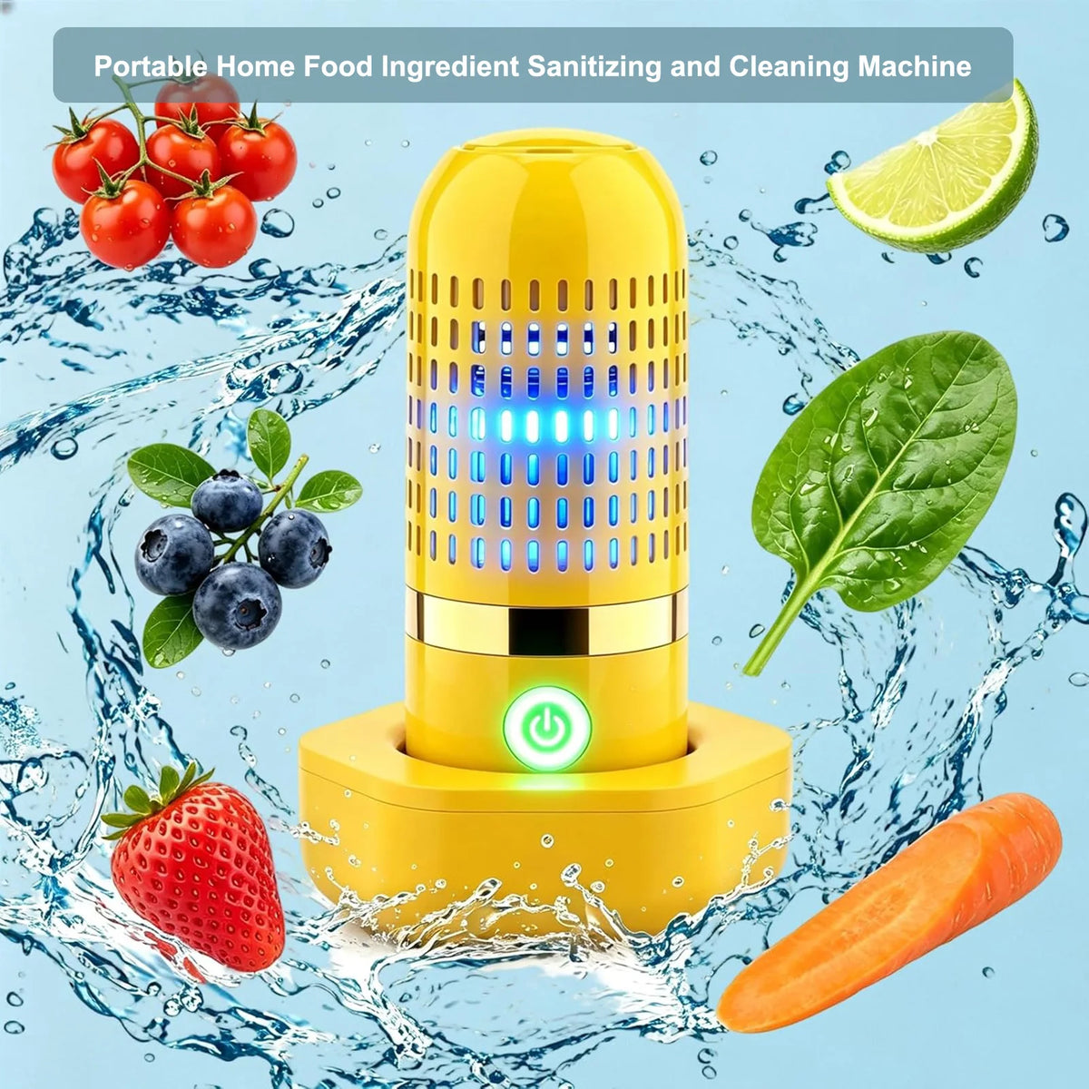 Fruit Cleaner No Scrubbing Fruit and Vegetable Purifier Cleaner Machine USB Powered for Cleaning Veggie Grains Rice Meat Seafood