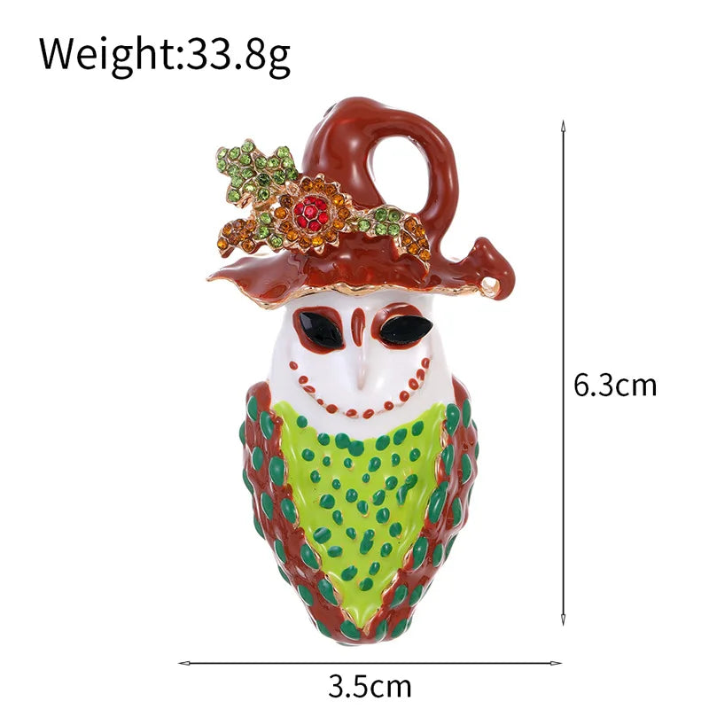 Halloween Witch Hat Brooch Terror Ghost Wizard Pin Metal Rhinestones Accessories For Men And Women Jewelry Gifts Wholesale
