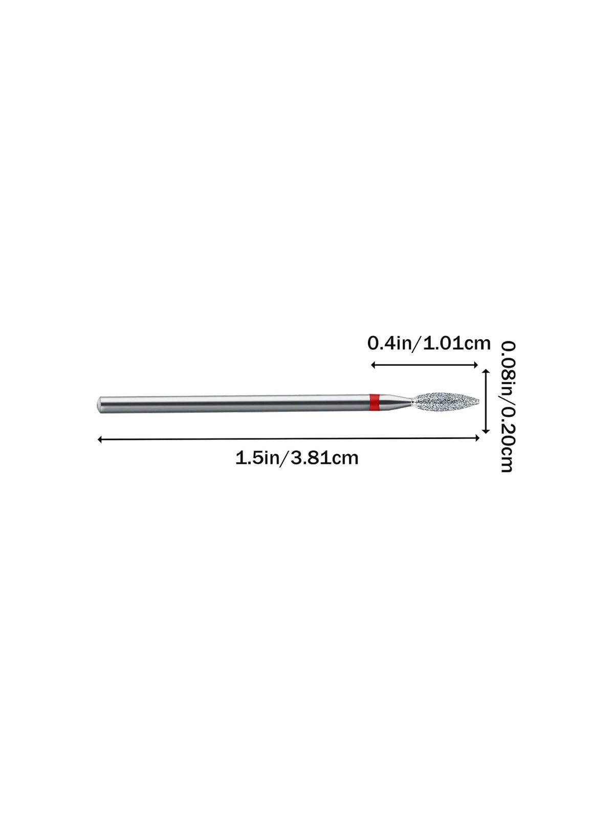 3pcs Flame Shape Diamond Cuticle Nail Drill Bit Set, Pro Manicure Drill Bits for Nail Prep, 3/32 Shank efile Bit(Fine+Medium)