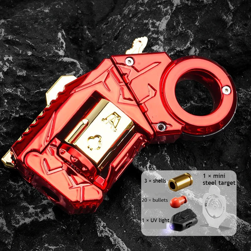 Alloy Mini Toy Gun with One-Button Shell Ejection Spinner Multiple Fun Modes Stress Relief Fidget Toy Cool Gift for Boys Teens
