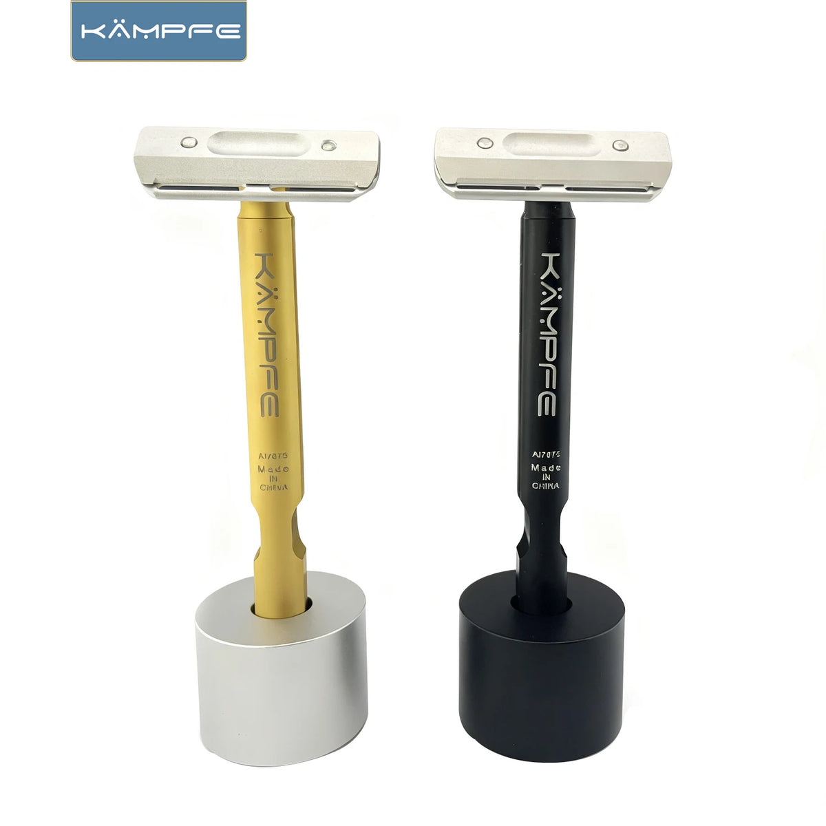 KAMPFE Shaving Kit Manual Safety Razor with Stand Classic CNC machined Razor Gift for Father