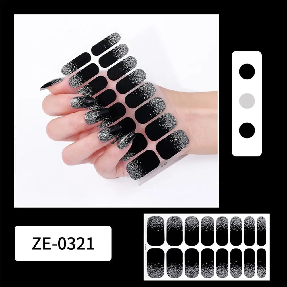Gradient Galaxy Series Press-on Nails | 16-Piece Set of Removable Self-Adhesive Fake Nail Stickers | Valentine's Day Gift Idea
