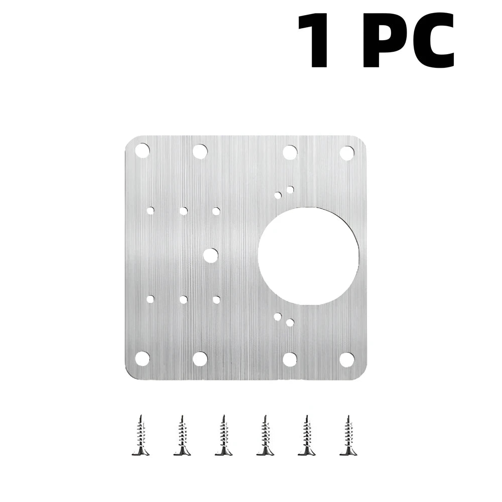 Stainless Steel Hinge Repair Plate Kits Cabinet Furniture Drawer Table Hinges Mounting Plate with Screw Flat Fixing Brackets