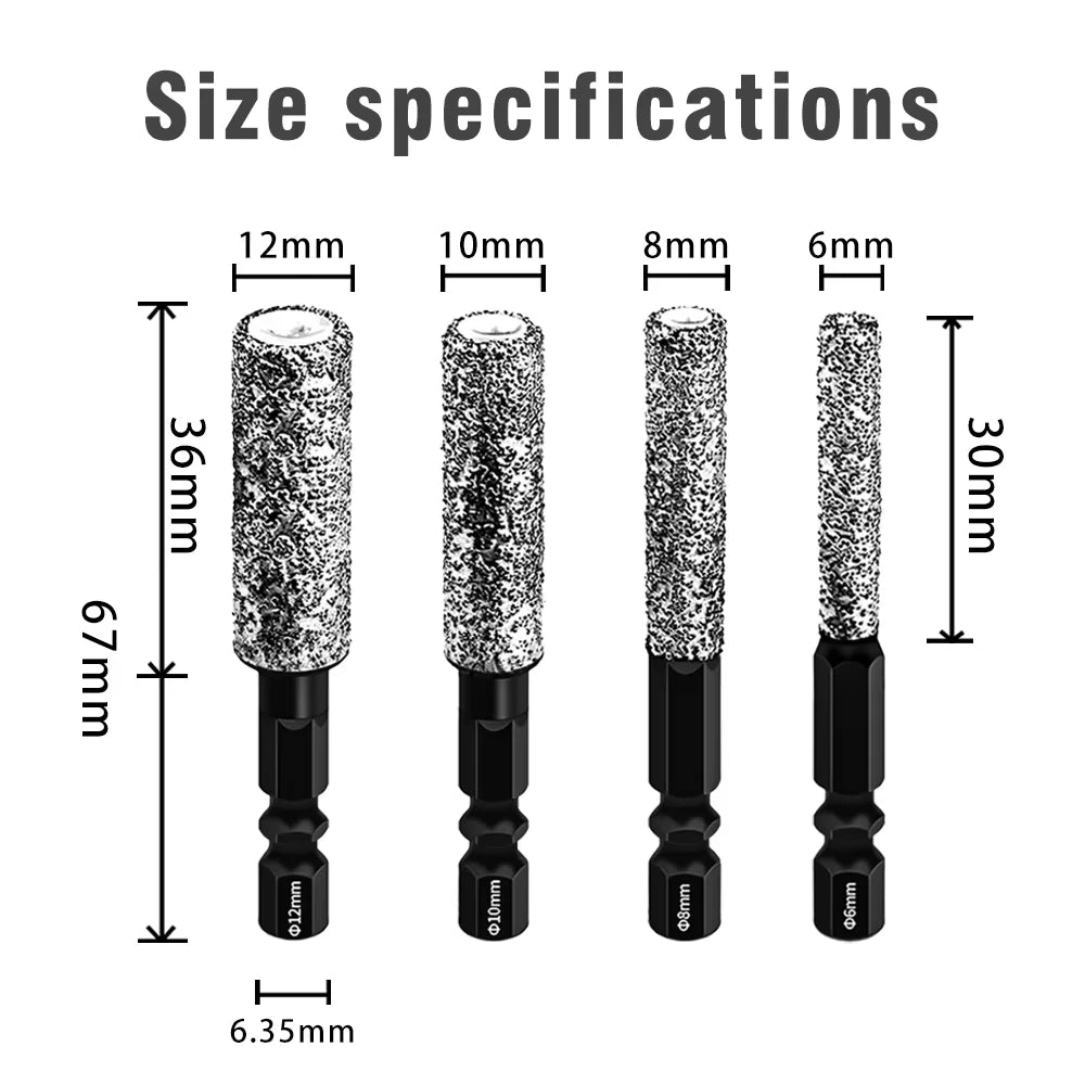 5Pcs 6-12mm Dry Drill M14 Thread Brazing Hole Saw Set For Drilling Holes Porcelain Tiles Marble Vitrified Tile Drill Bits Tools