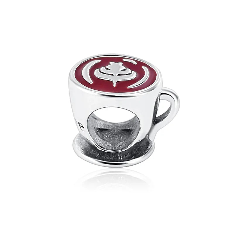Hot Selling 925 Silver Cup,Coffee Cup,Beer,Bead Pendant Suitable European Original Bracelet DIY Accessories,Exquisite Jewelry ﻿