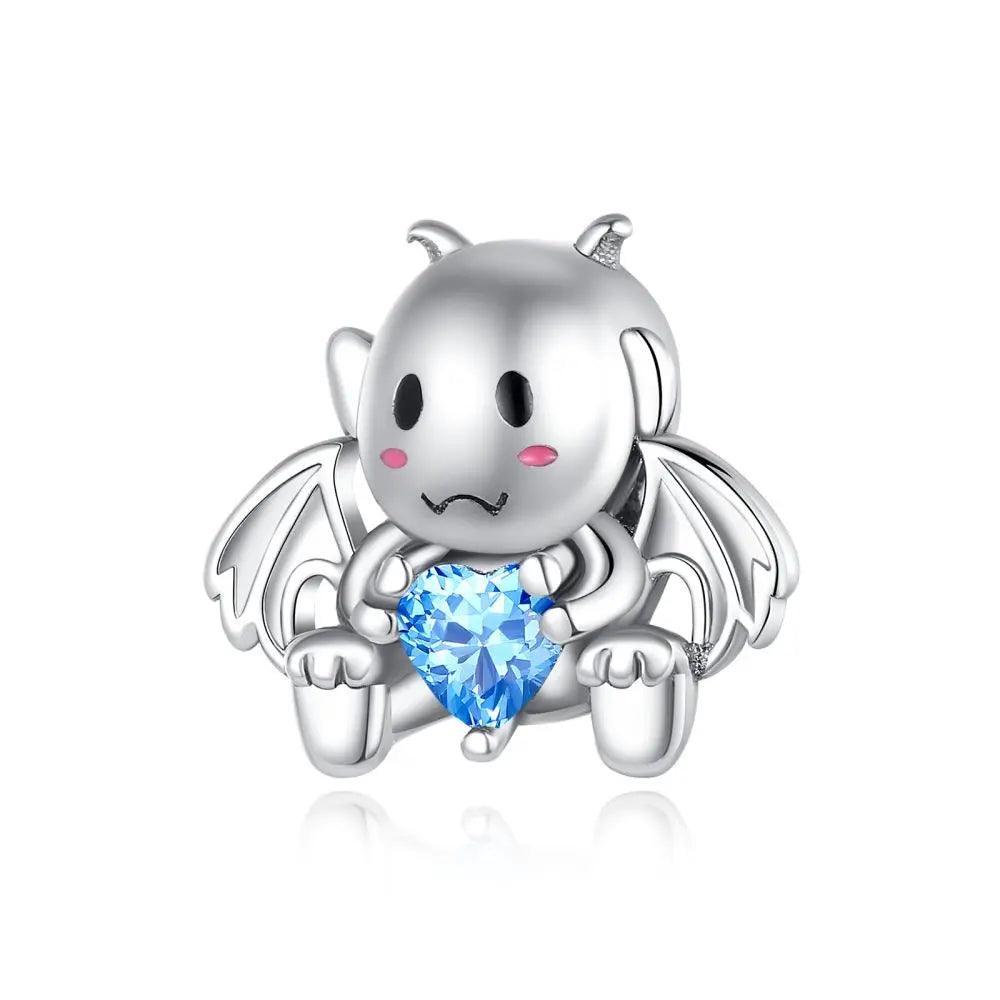 Exquisite 925 Sterling Silver Cute Dinosaur Turtle and Rabbit Couple Heart Charm Fit DIY Bracelet Necklace Casual Matching Gifts