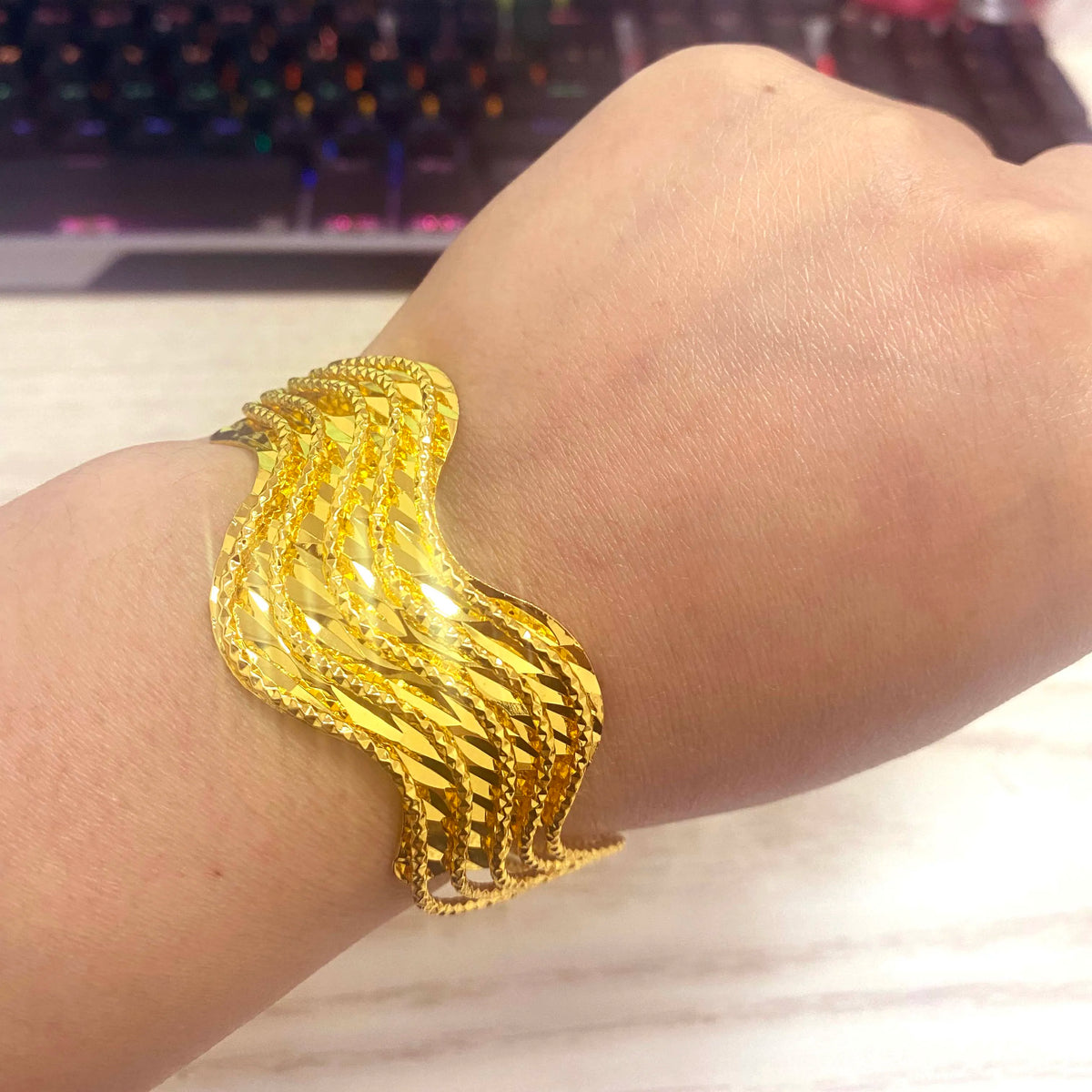 Ethiopian Dubai Gold Color Bangle For Women Girl Africa Wedding Thick Bracelet Bangles for Women