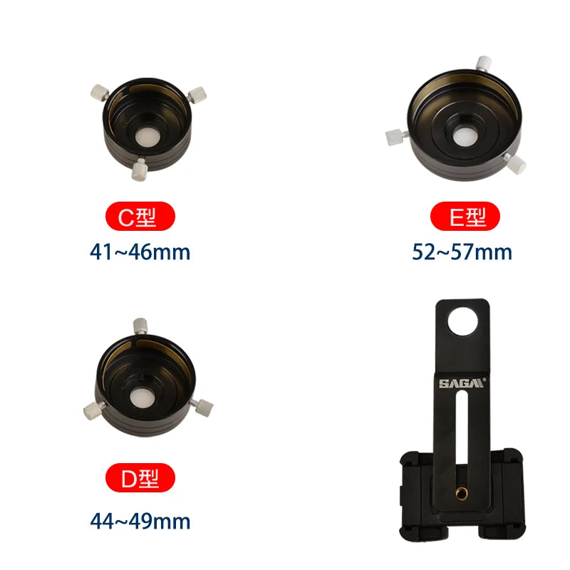Metal mobile phone clip double monocular astronomical telescope microscope eyepiece connected to mobile phone for taking picture