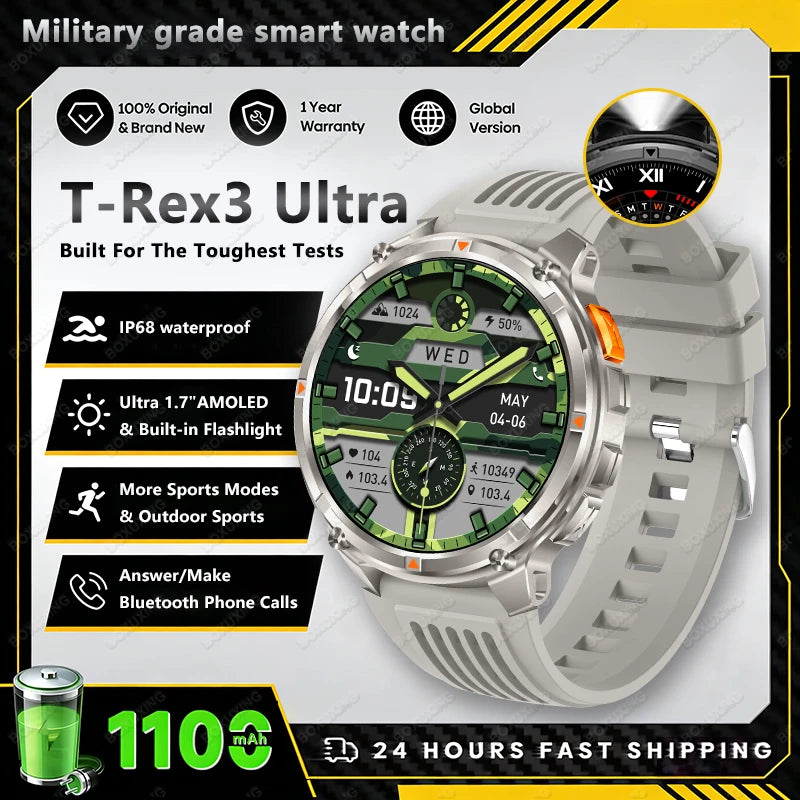 2026 GPS Sports Smart Watch 1.7-Inch AMOLED Screen Outdoor Sports Compass Heart Rate IP68 Waterproof Bluetooth Call Smartwatches