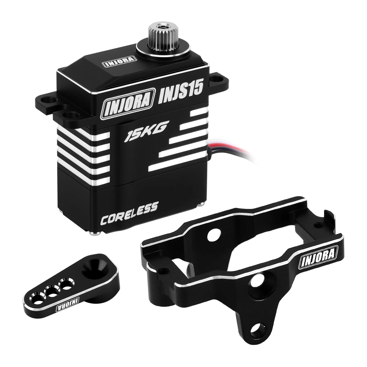 INJORA INJS15 15KG Waterproof Coreless High Torque Servo with Mount & Horn for 1/18 TRX4M