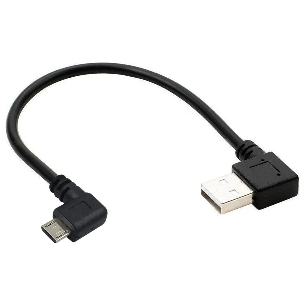 Up Down Left Right Angled Double 90 Degree Micro USB Male to USB Male Fast Data Charge Connector Short Cable Cord 0.15m 0.5m 1m