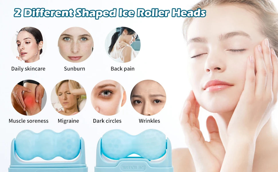 Hello Face Ice Roller S30 Facial Massage Reusable 2 Shape Heads Freezable Ice Massager Lifting Tools