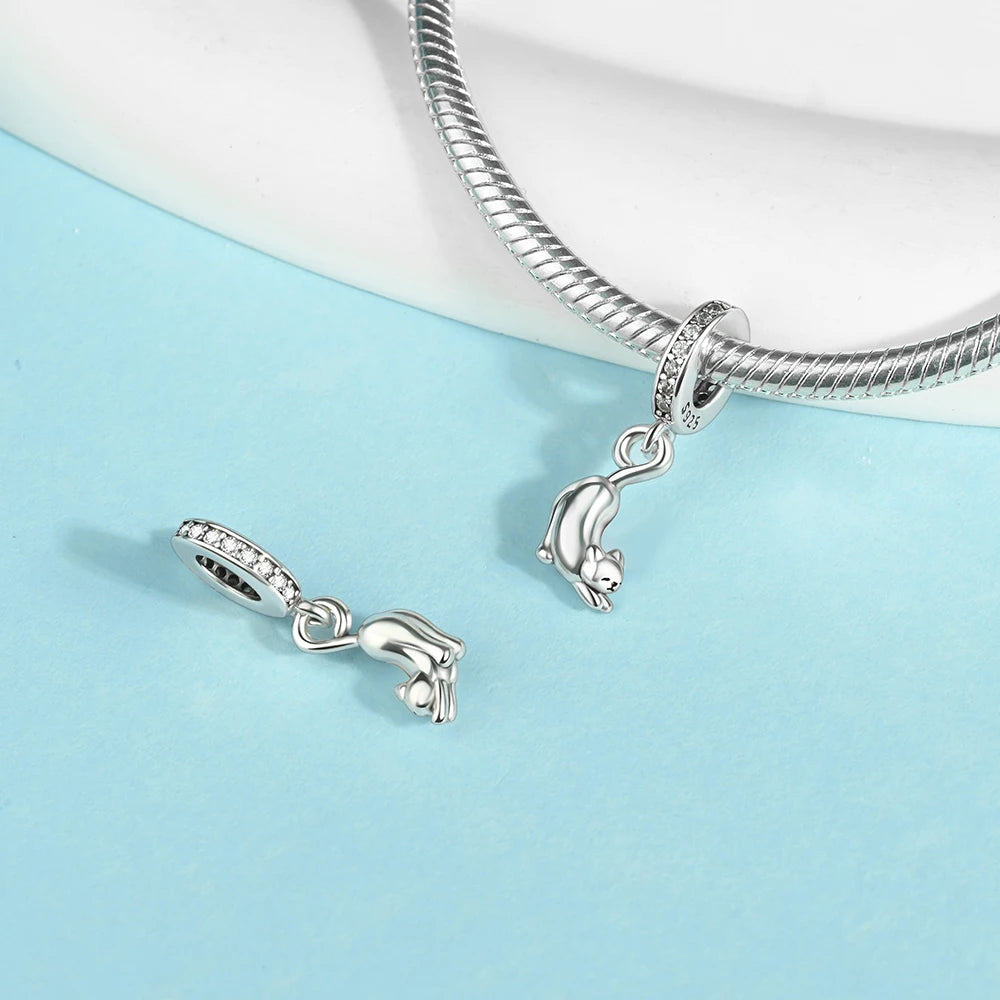 Beautiful 925 Sterling Silver Puppy Cat Swallow Raccoon Giraffe Animal Pendant Fit DIY Bracelet Necklace Package Jewelry Gifts