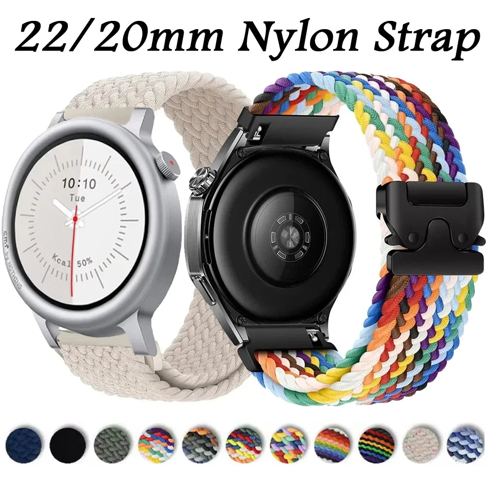 22/20mm Nylon Braided Parachute Buckle Strap for COROS APEX 4 42mm/PACE 4-Pro Bracelet Band for Suunto Vertical 2/Race 2-1-S/Run