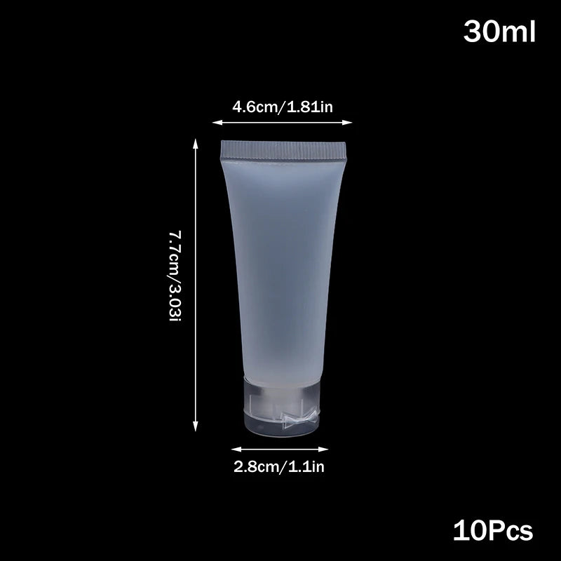 10Pcs Refillable Clear Squeeze Lotion Container Bottle Empty Matte Tube Travel Pack Cosmetic Cream Lotion Shampoo Bath Dispenser