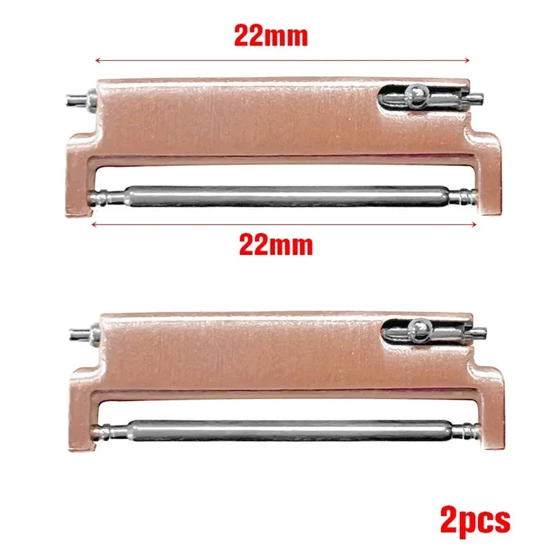 2pcs Watchband Connectors 22mm To 22mm 20mm To 22mm 14/18/20mm To 20mm Quick Release Pins Adapter Watch Band Spring Bars