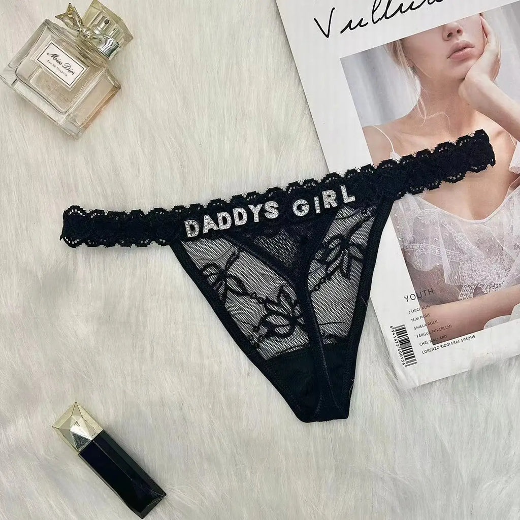 Custom Thong with Name Customized Pantie Rhinestone Letter Sexy Personalized Lingerie Gift T-back G-String Bikini Jewelry