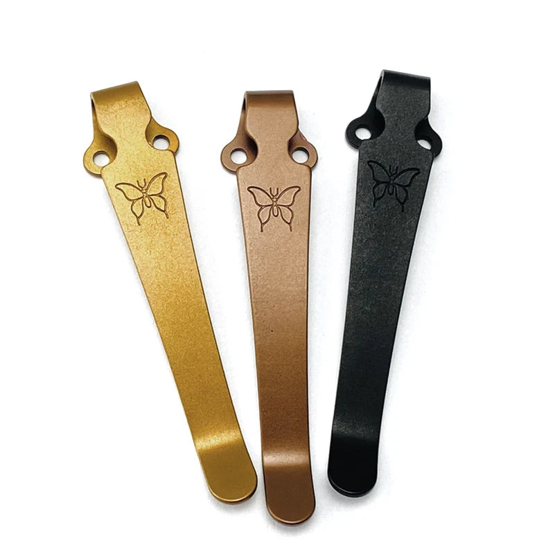 Knife Titanium Back Clamp Pocket Clip 5 Color For Emerson CQC Benchmade Griptillian Bugout 535 585 551 Knives