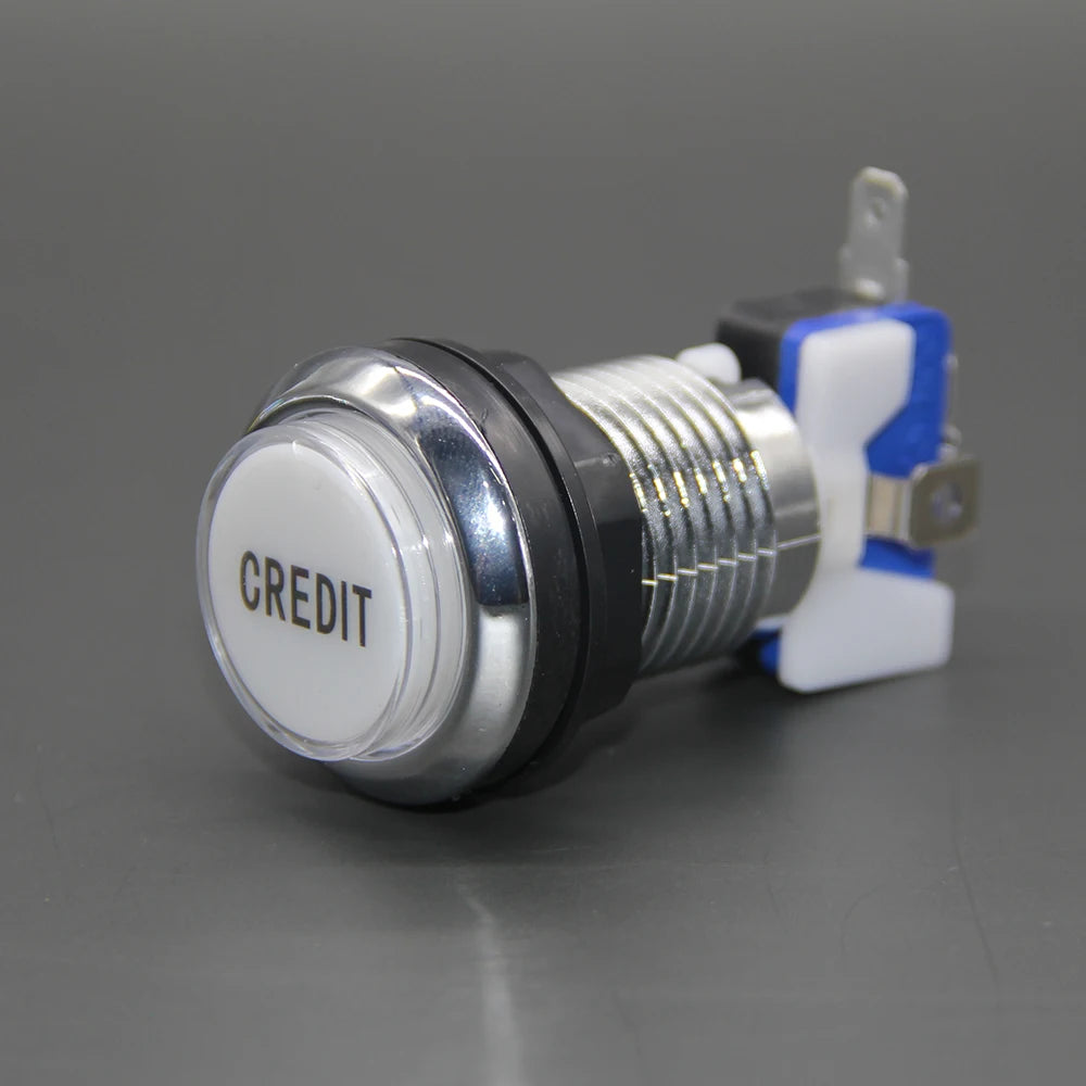 1PCS CHROME Plated illuminated arcade push button 5V 12v LED Arcade Start Push Button with microswitch for Arcade game DIY