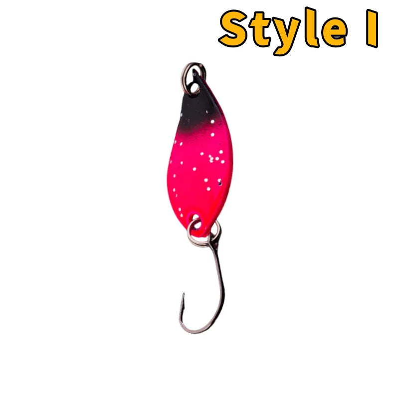 12-1PC Trout Bait Metal Spoon Fishing Lure Wobbler Casting Jigging Tackle Accessories Pesca Multi-color Long-casting Lure Bait