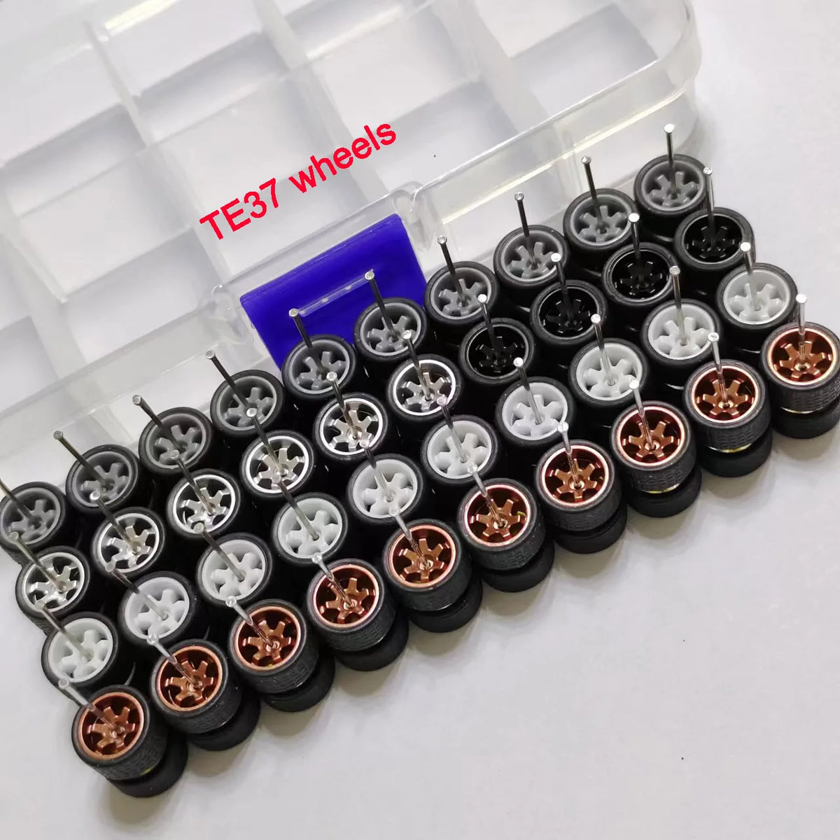 20 Sets 1/64 Alloy Car Wheels w Rubber Tires Axles for 1:64 Mini Model Cars Matchbox Domeka HW