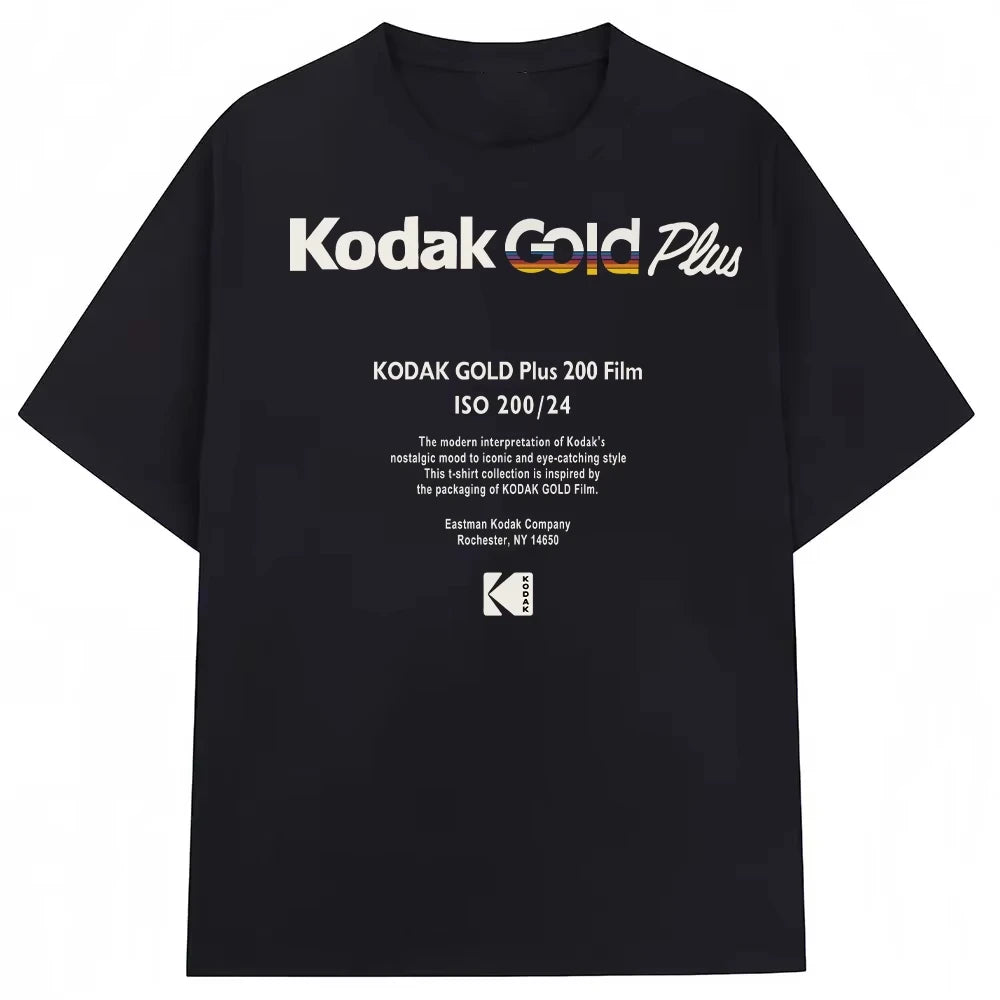 Kodak Polychrome Rainbow Back Print Unisex Cotton T Shirt Vintage Retro Short Sleeve Tee Y2K Casual Streetwear Film Graphic Top