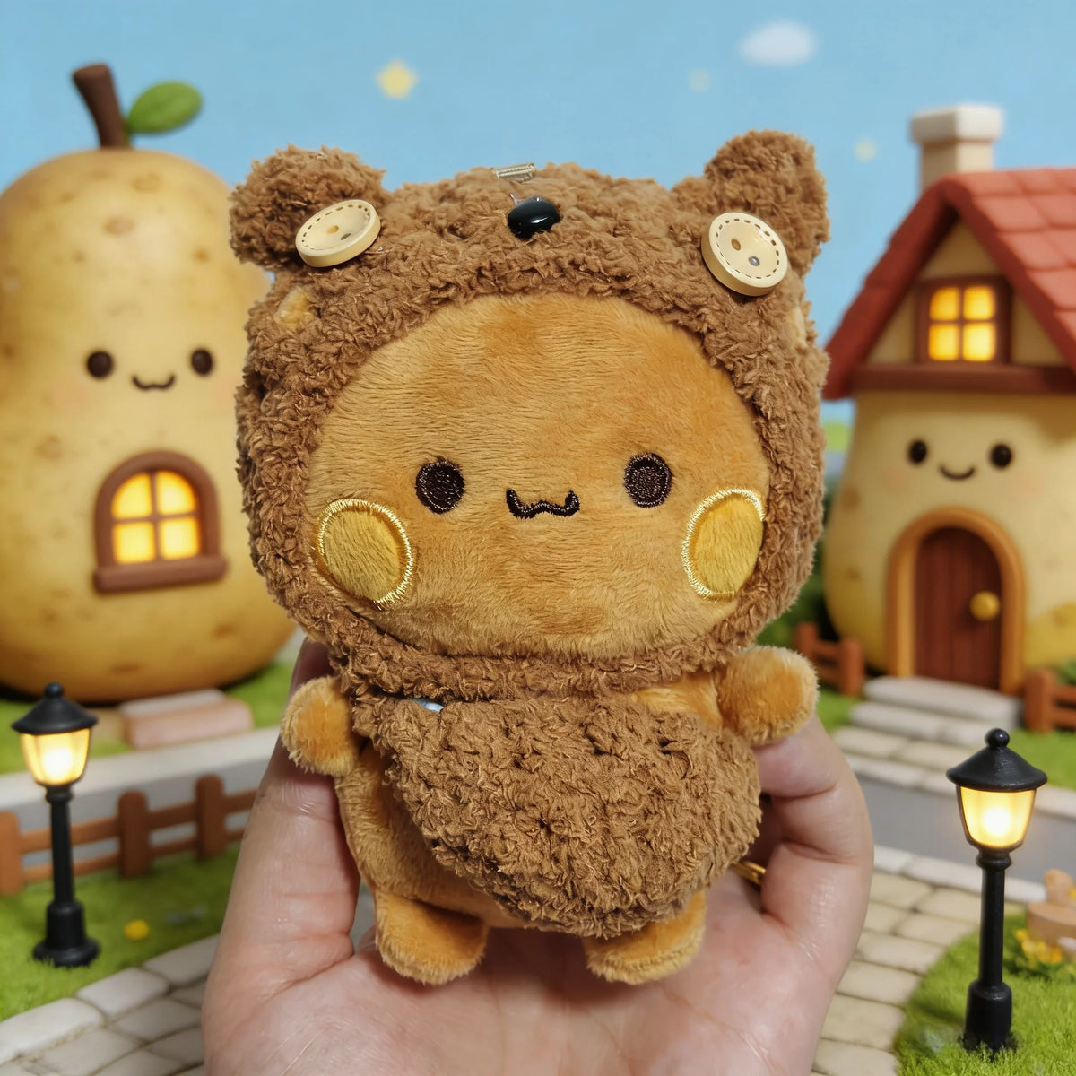 12cm Official Original Panda Bubu And Yier Outfit Change Plush Toy , Bubu And Dudu Plush Pendant Doll Gift