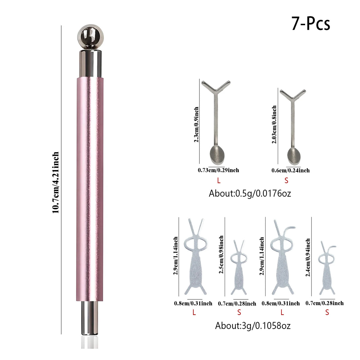 Pro Cat Eye Nail Magnet Kit — Dual-Tip Wand, Round Beads & Y/Rabbit Stencil. DIY Multi-Style Cat Eye Nails Made Easy.