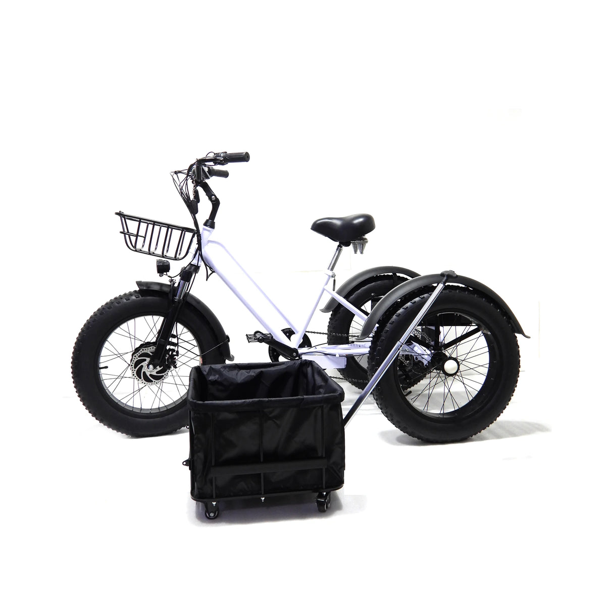 New 500W Powerful Fat Tire Electric Tricycle 20 Inch 48V Cargo Ebike 3 Wheel Electric Bike With Basket