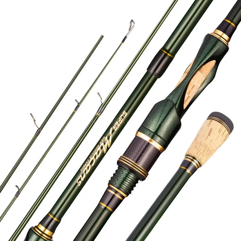 1.8-2.4m Spinning Casting Fishing Rod K Guide Ring 40T X Carbon L.W 4-21g M Power Lure Rod 4 Pieces Ultra Light 55cm Travel Rod