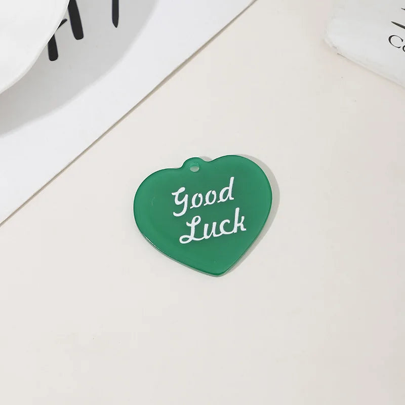 10PCS 28*32mm Acrylic Candy Colored Good Luck Charms Pendant For DIY Earrings Bracelet Necklace Jewelry Accessories Wholesale