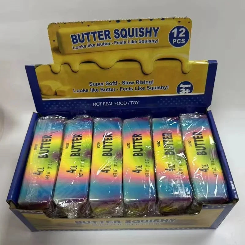 1 Box 12 Pcs Slow Rebound Squeeze Toy Butter Stick Anti Stress Release Soft Sensory Toy , Wholesale Suitable For Retail Stores