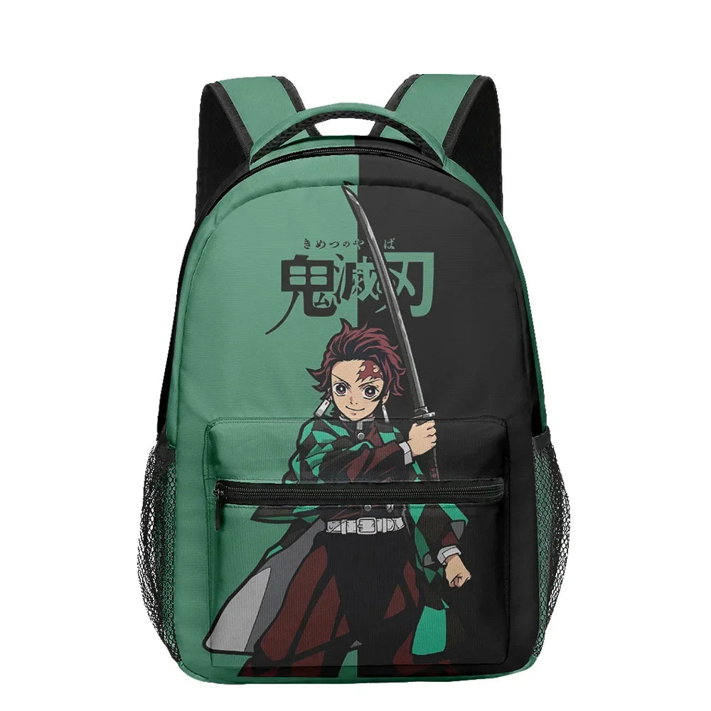 New Anime Peripheral Demon Slayer 3D School Backpack Lunch Bag Pencil Case 3-Piece Set Printed Holiday Gift for Students Gift