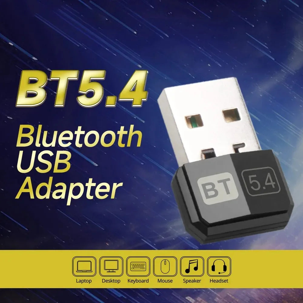 USB Bluetooth 5.4 5.3 Adapter WIreless Transmitter Receiver Audio Bluetooth For Bluetooth Adapter For Win8.1/10/11 Driver Free