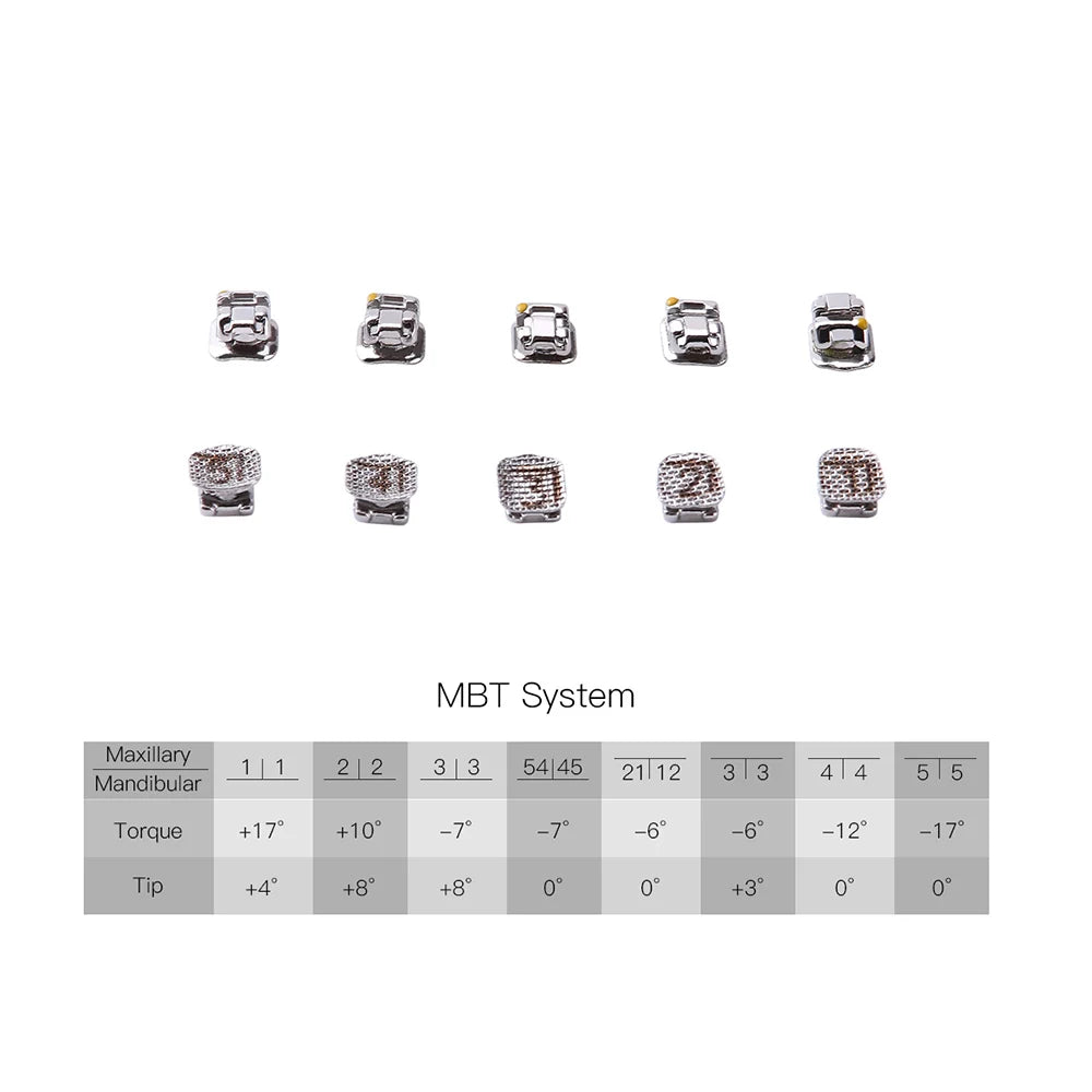 AZDENT Dental Orthodontic Brackets Self-Ligating Braces Inserted Crimpable Movable Hooks Auxiliary Hole Buccal Tube 28pcs/Box