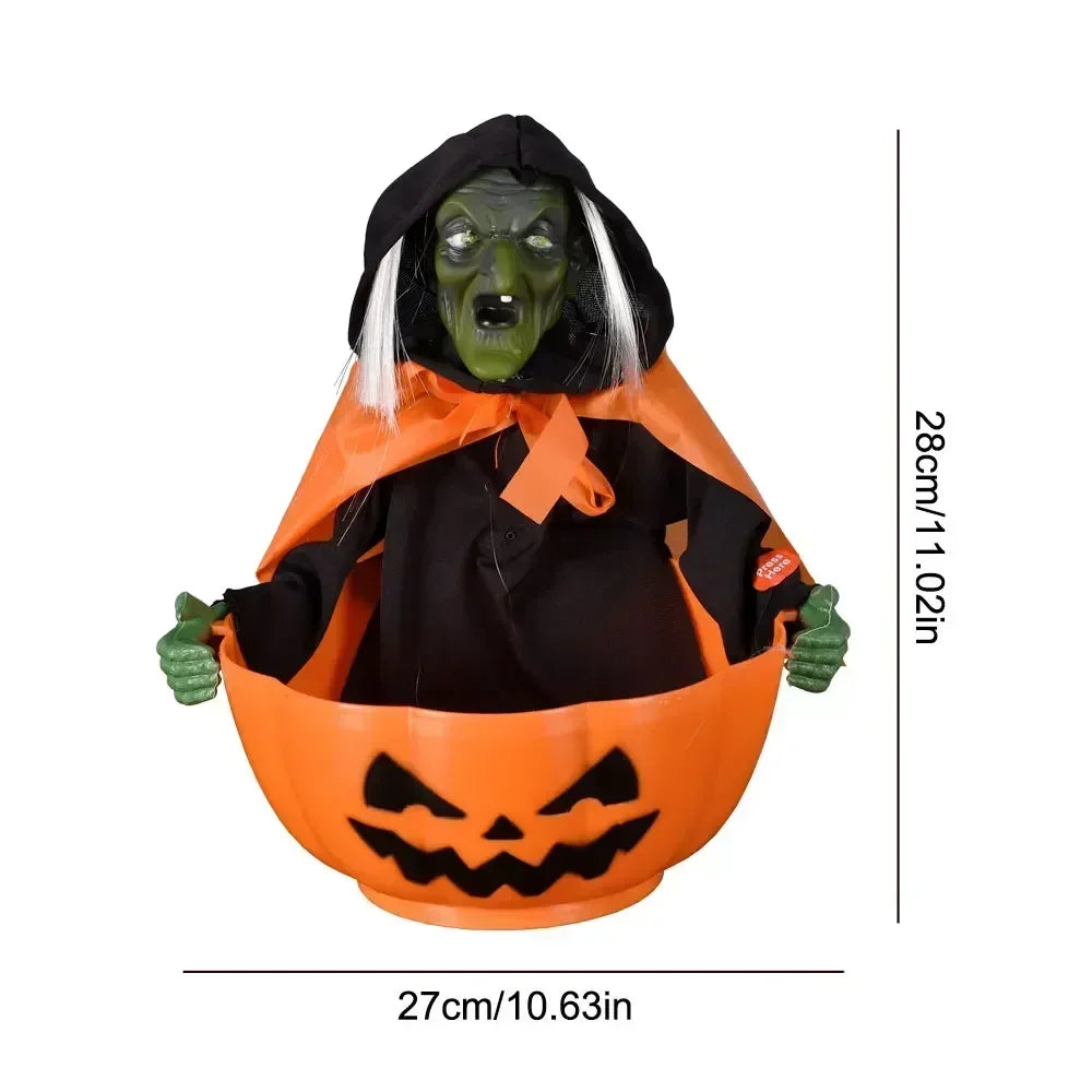 1PC Halloween Decoration Hanging Pumpkin Head Scream Sound Party Prop Haunted House Parties Home Decor Funny Electric Toys