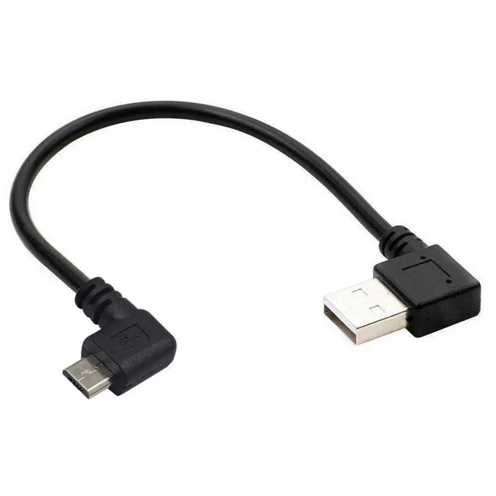 Up Down Left Right Angled Double 90 Degree Micro USB Male to USB Male Fast Data Charge Connector Short Cable Cord 0.15m 0.5m 1m