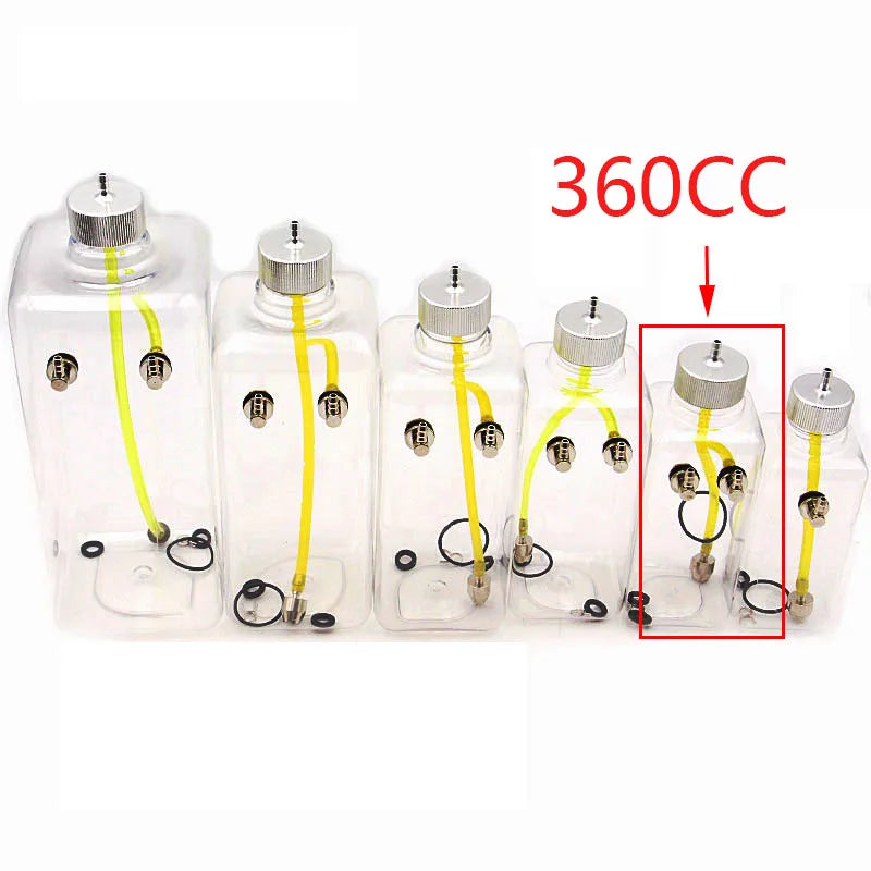 1 SET RC Plastic Fuel Oil Tank 260/360/500/700/1000/1500 CC/ml CNC Aluminum alloy Cover for RC  Nitro and Gas airplane model
