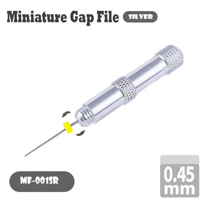 Miniature Gap File for Model Making - 0.45/0.55/0.7mm Multi caliber, Precision Hollow Cutting, Metal Needle File for Model