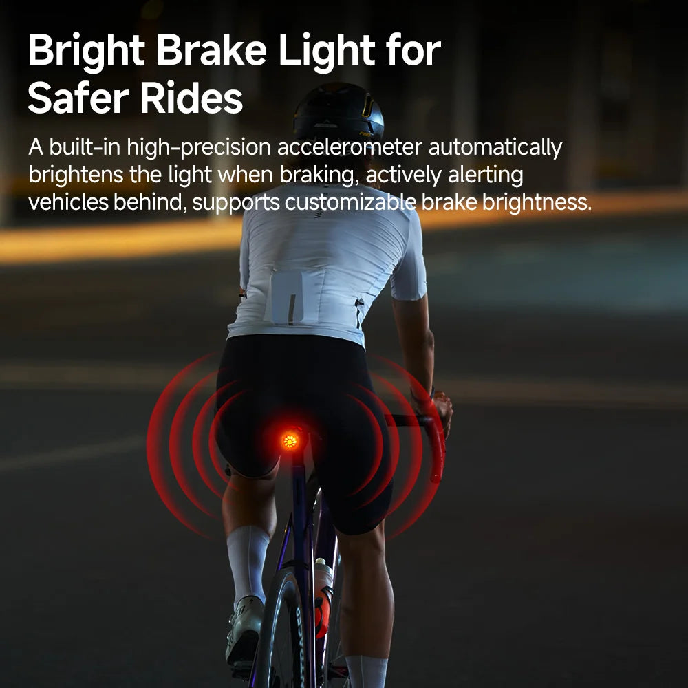 iGPSPORT TL50 Bike Tail Light Rear Bike Light Di2 Control 6 Light Mode Automatic Brake Sensing USB Rechargeable