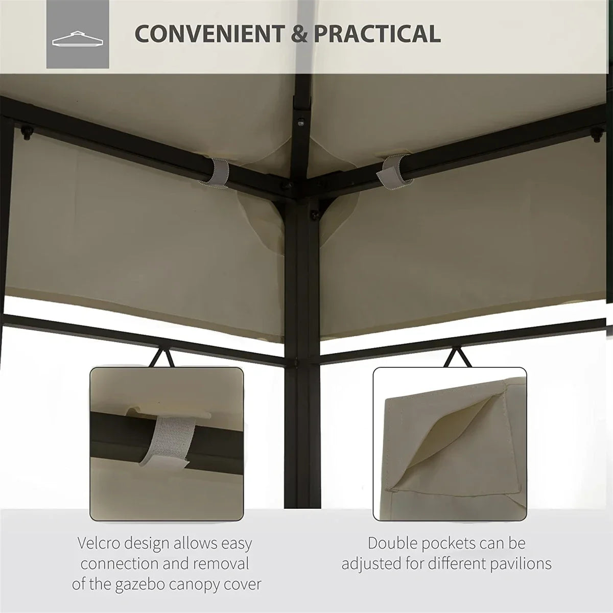 2.5x2.5m Outdoor Garden Parasol Cloth Gazebo Awning Canopy Replacement Pergolas Cloth For Outdoor Garden Canopy Sunshade
